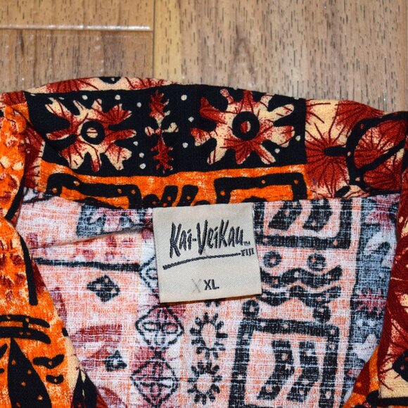 Kai-Veikau Hawaiian Style Button Up Print Shirt Sz XL - Picture 4 of 4